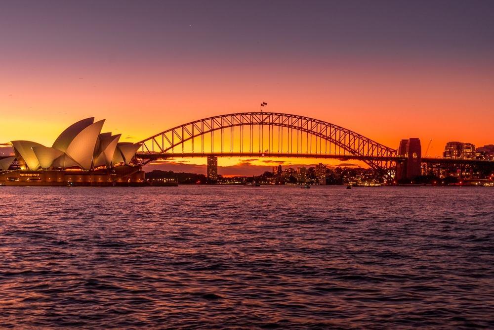 Opera House and Harbor Bridge in Australia, Sydney