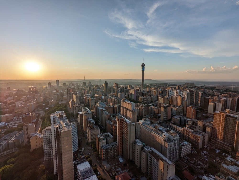 Johannesburg city skyline during summer.