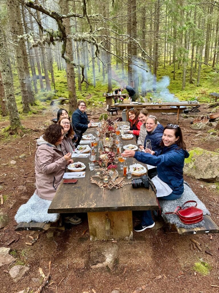 cooking during the edible country experience in sweden