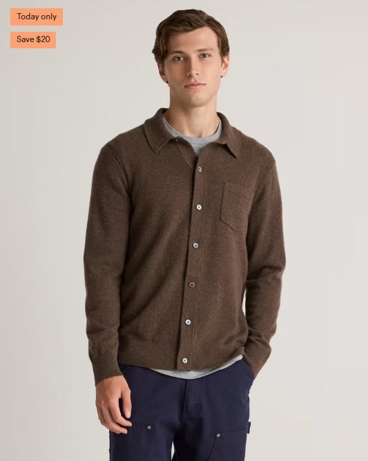 Mongolian Cashmere Button Down Sweater