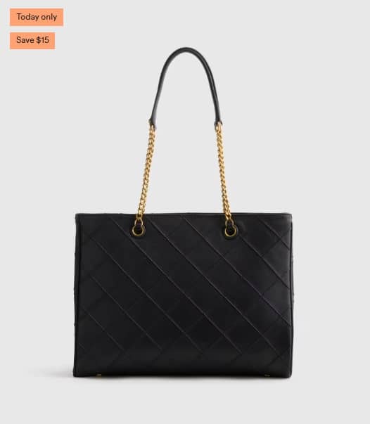 Italian Leather Diamond Stitch Tote