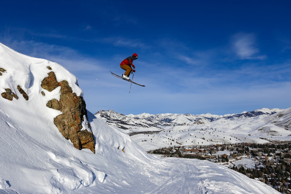 Teenager skiing in Sun Valley, Idaho