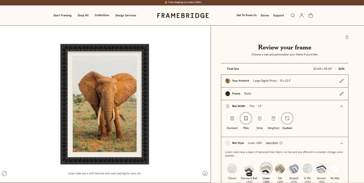 Then decide on a mat, and double check sizing.