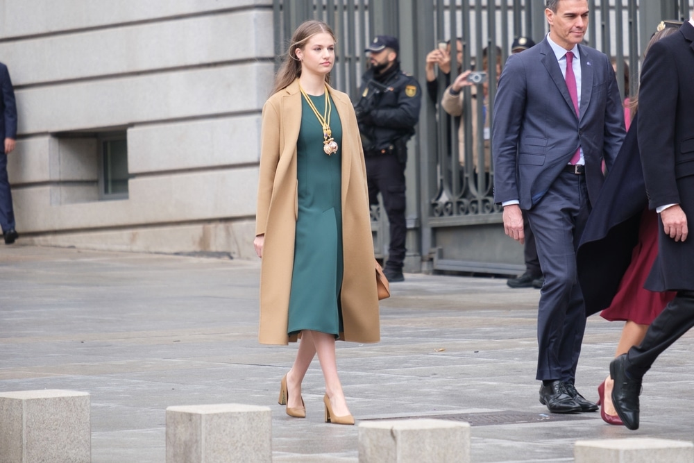 King Felipe VI of Spain, Queen Letizia and Crown Princess Leonor attend the Opening of The Parliament at the Congress of Deputies on November 29, 2023 in Madrid, Spain