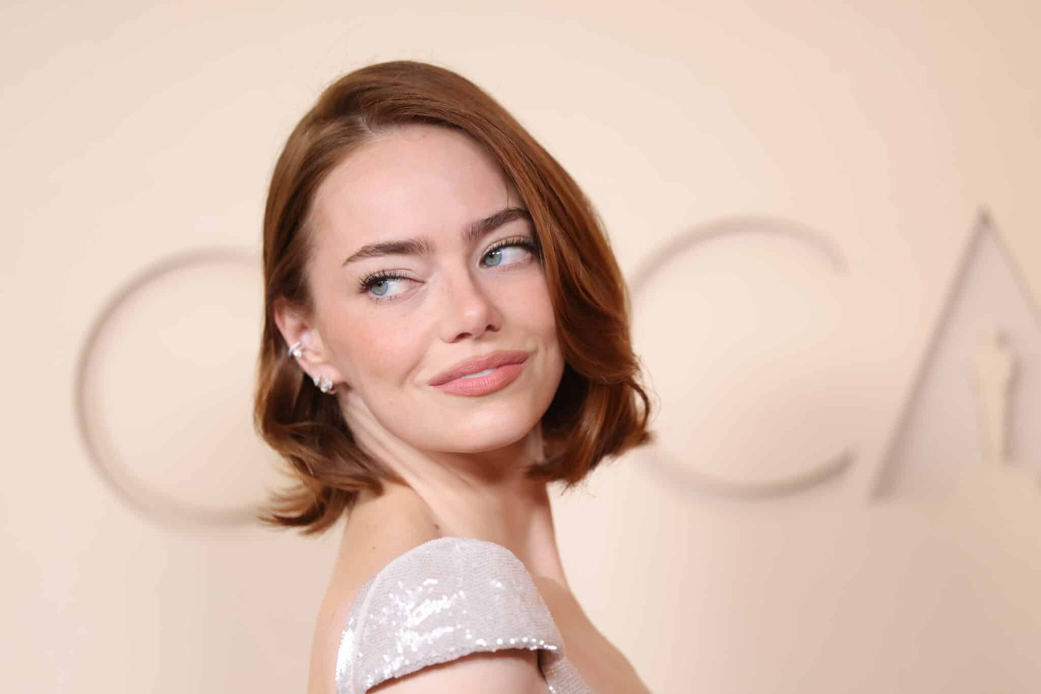 HOLLYWOOD, CALIFORNIA - MARCH 15: Emma Stone attends the 98th Oscars at Dolby Theatre on March 15, 2026 in Hollywood, California. (Photo by Mike Coppola/Getty Images)