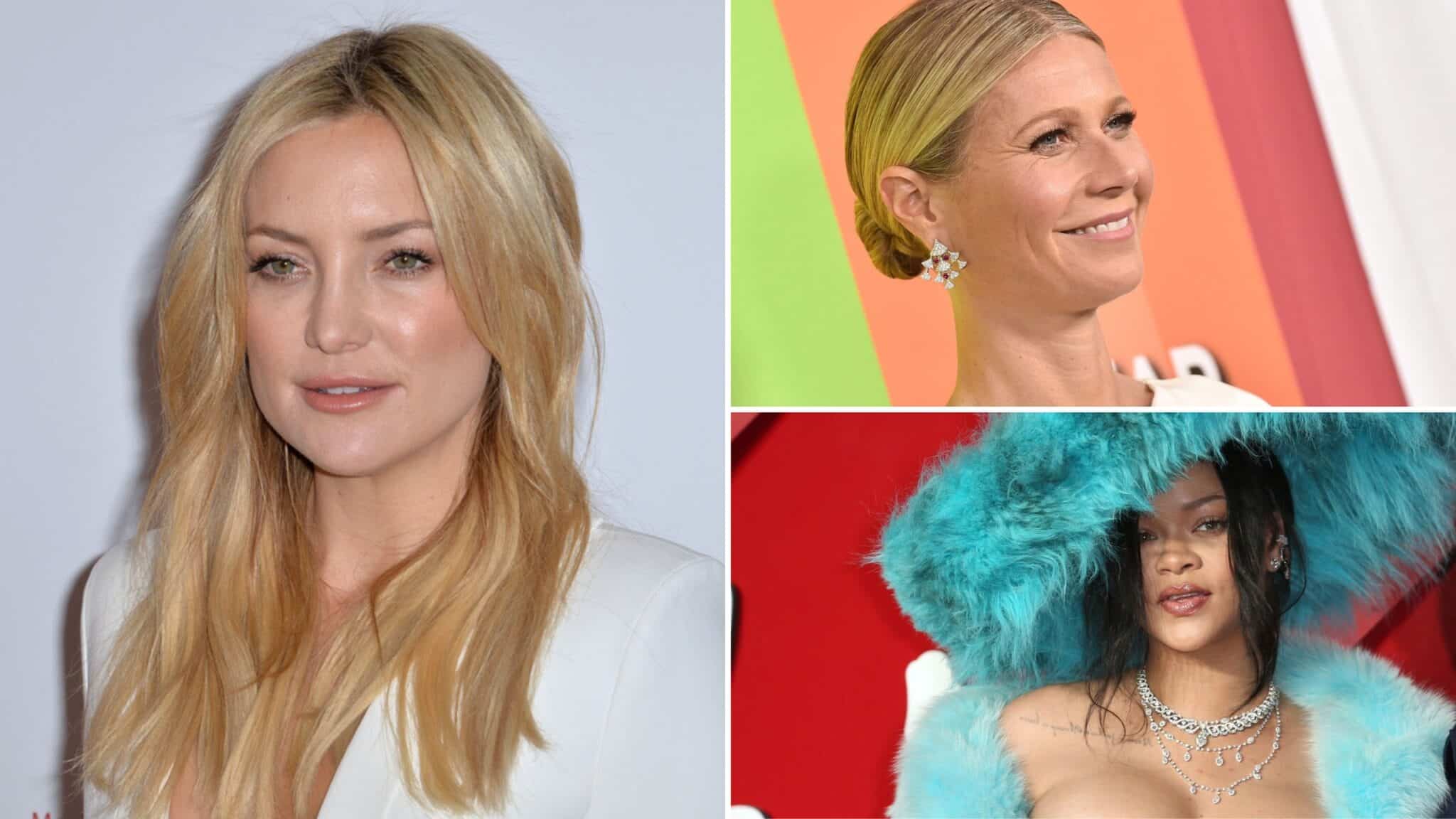 Collage of Kate Hudson, Gwyneth Paltrow, and Rihanna, whose brands ranked among those with the most confusing terms and conditions in a new study.