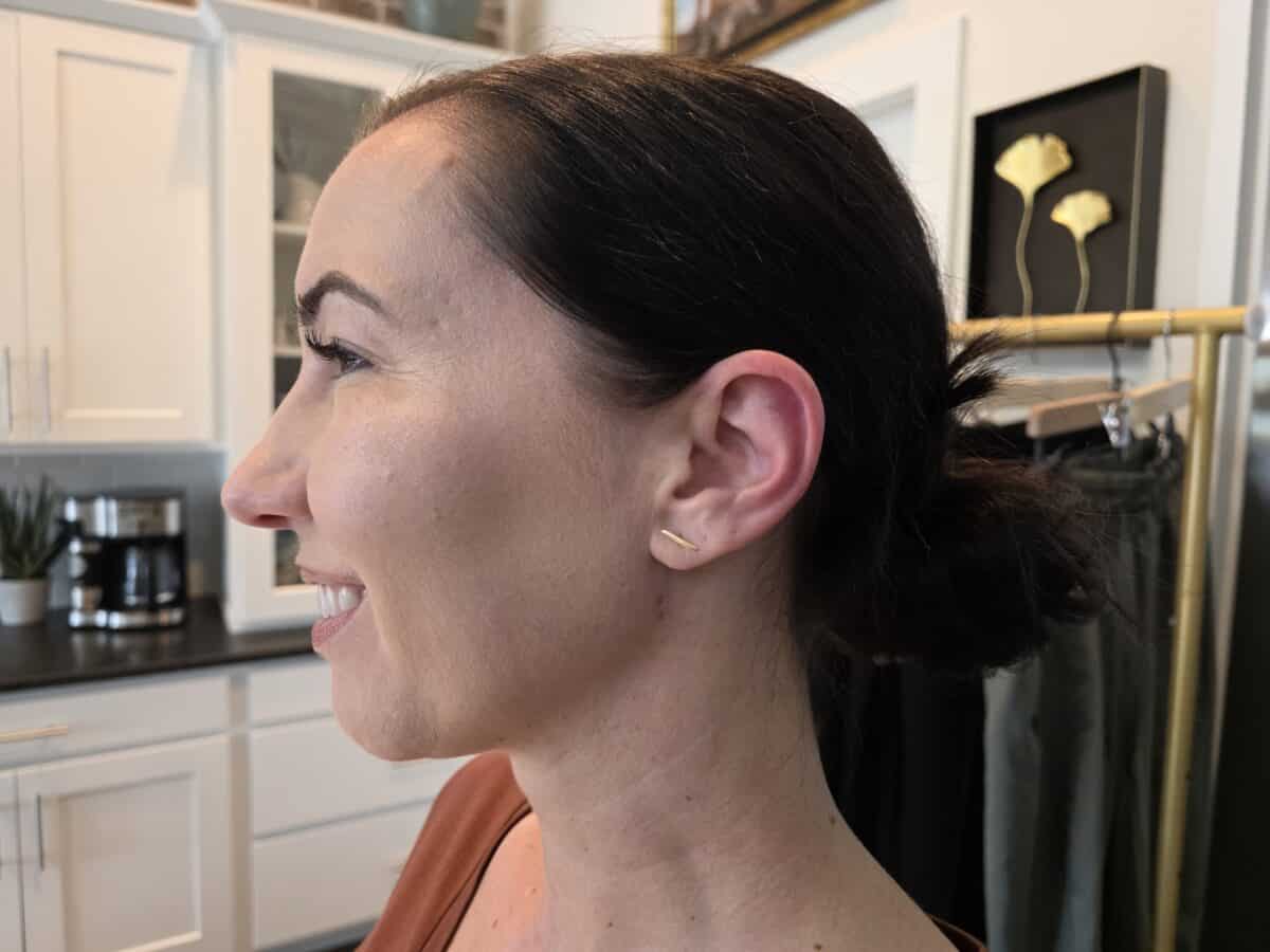 My 14k stud gold earrings from Quince