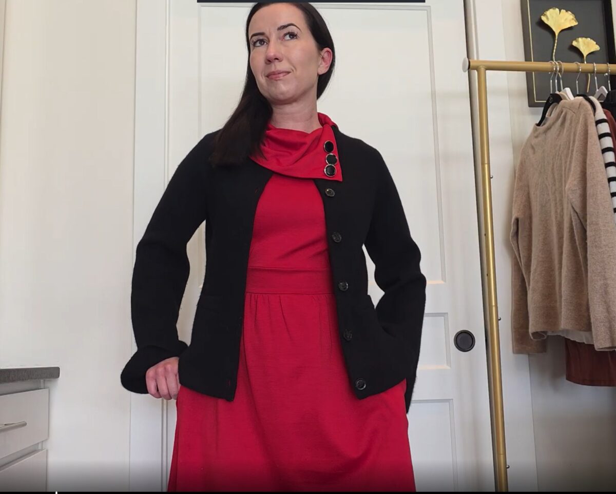 Mongolian Cashmere Structured Cardigan– Black