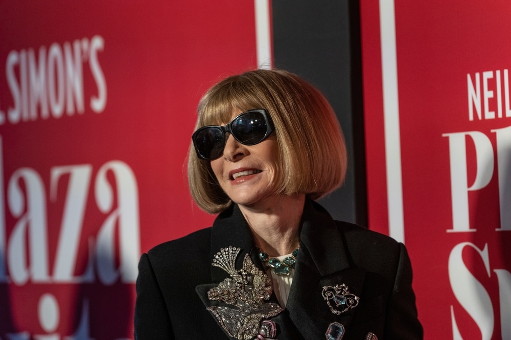 New York, NY - March 28, 2022: Anna Wintour attends opening night for revival of Plaza Suite by Neil Simon at Hudson Theatre