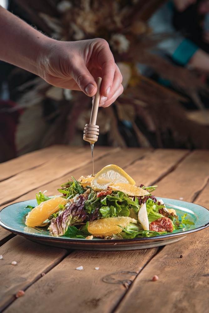 Delicious salads with sweet dressing