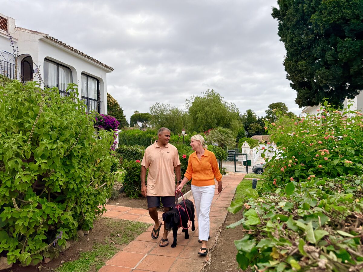 Shellie Bailey-Shah, her husband, and their dog Java are spending two years moving through Europe using the “Schengen Shuffle.” Photo courtesy of Shellie Bailey-Shah.