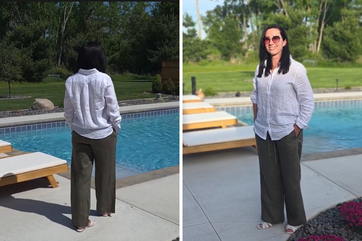 100% EUROPEAN LINEN WIDE LEG PANTS quince