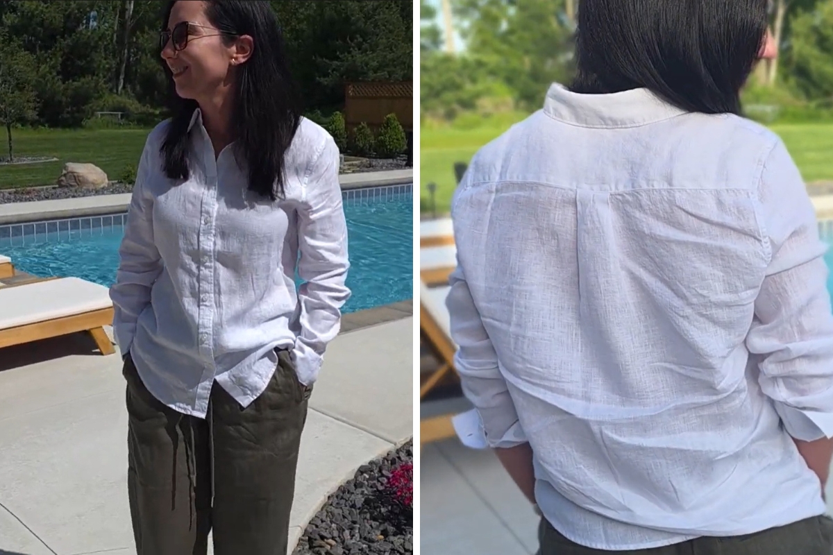 100% EUROPEAN LINEN LONG SLEEVE SHIRT