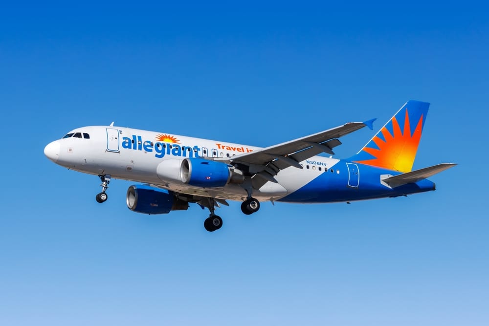 Las Vegas, United States - October 13, 2024: Allegiant Air Airbus A319 airplane at Las Vegas Airport in the United States.