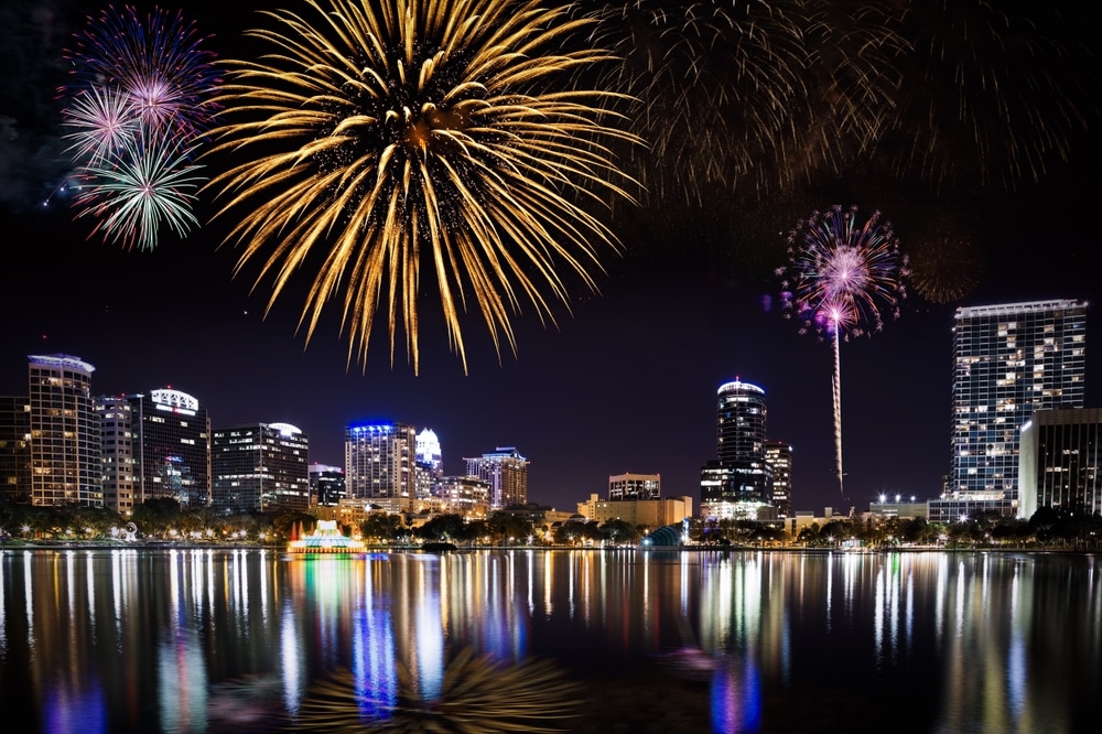 Orlando (Florida, USA) with fireworks