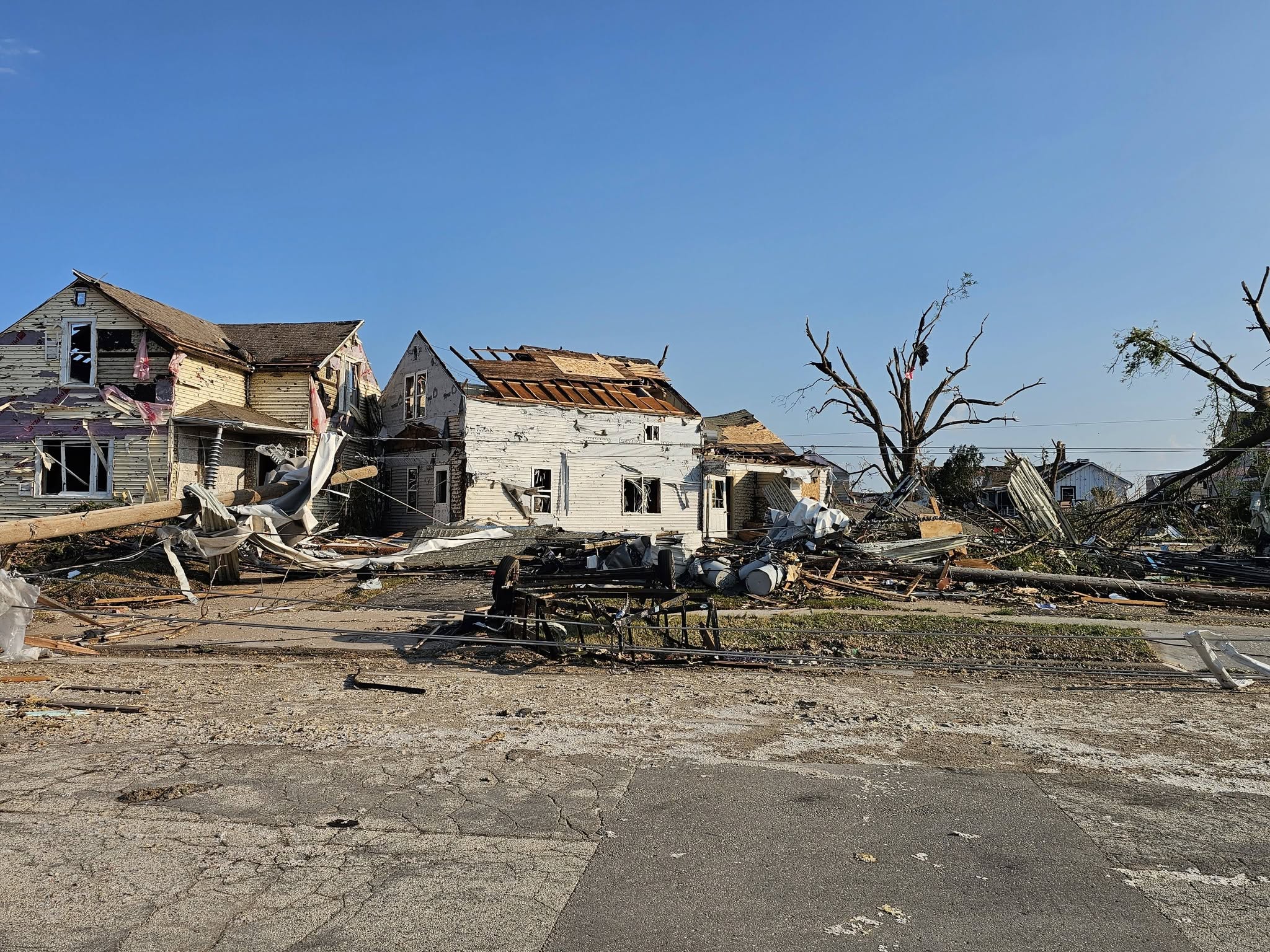 Tornado damage in the city of Menasha, Wisconsin