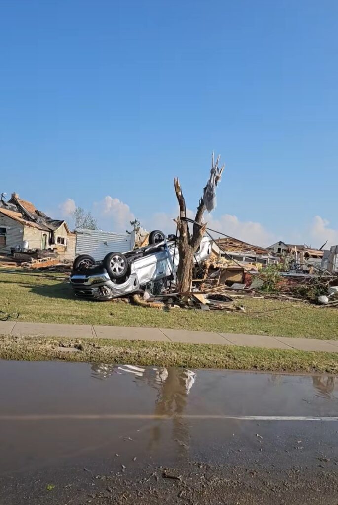 Tornado damage in Menasha, Wisconsin.