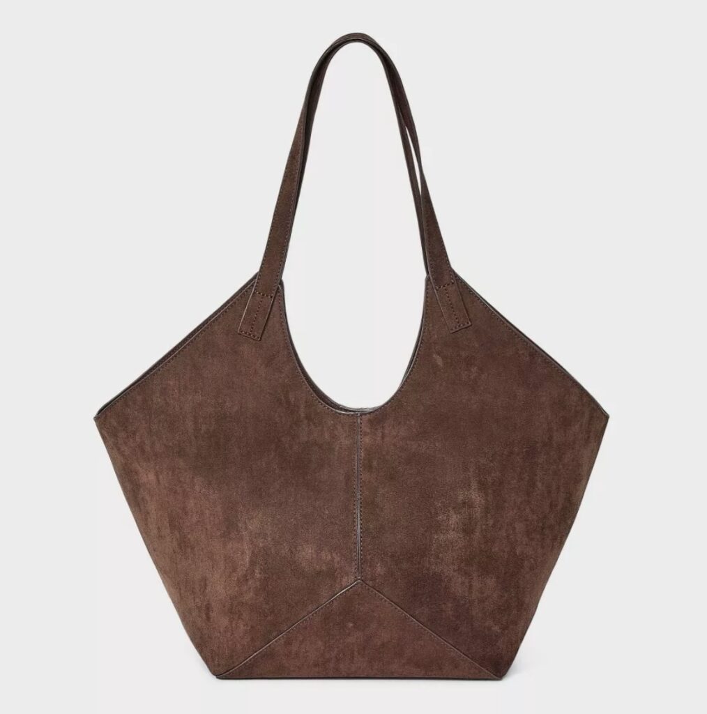 Slouchy Faux Suede Tote Handbag - Universal Thread™ Brown