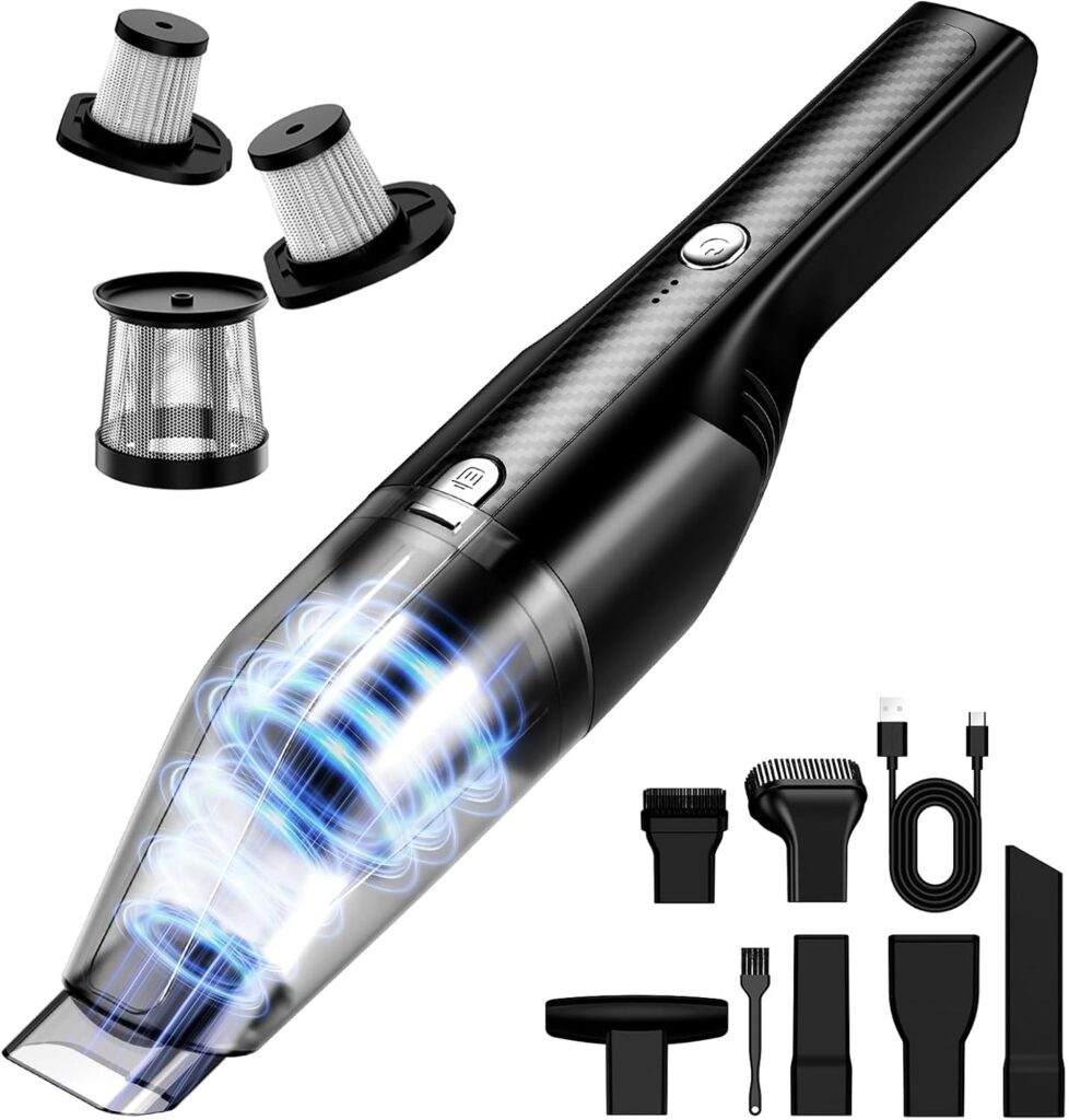 Antaha Handheld Vacuum Cordless - Car Vacuum Cleaner with 11000Pa Powerful Suction,1.2lbs Lightweight, Type-C Charge, Multiple Accessories, Portable Hand