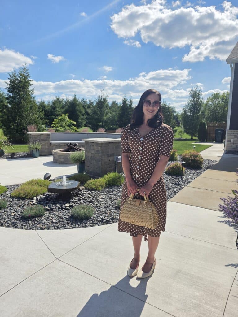 Vivaia wedges | Revolve dress | Marie Frances bag