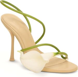 Flower Heels for Women Calla Lily Strappy High Heel Sandals